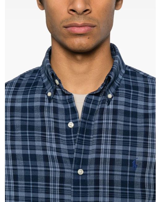 Polo Ralph Lauren Blue Checked Shirt for men
