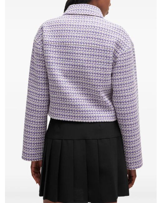 HUGO Blue Tweed Cropped Jacket