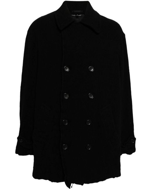 COMME DES GARÇON BLACK Black Double-breasted Coat for men