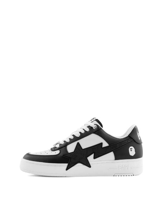 A Bathing Ape White Star-Motif Lace-Up Sneakers for men