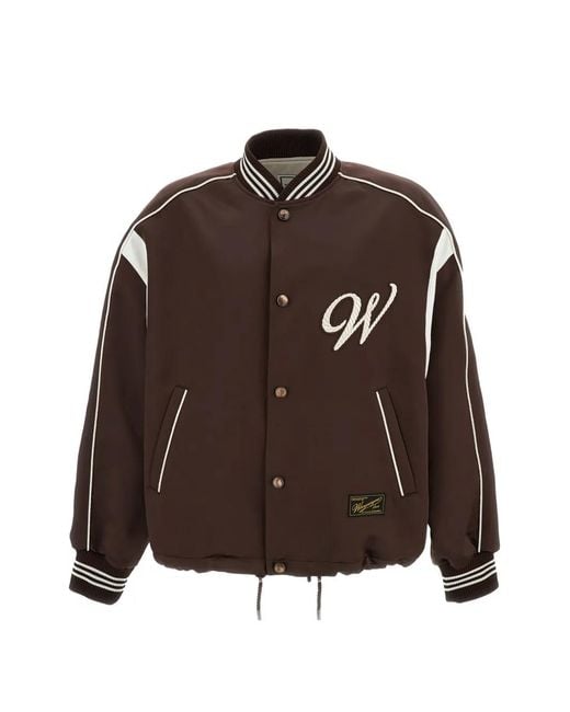 Wooyoungmi Brown Logo Baseball Jacket for men