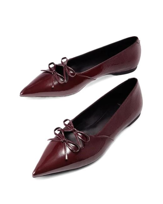 Vagabond Brown Hermine Patent Leather Ballet Flats