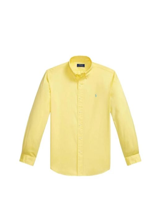Polo Ralph Lauren Yellow Polo Pony Long-Sleeved Shirt for men