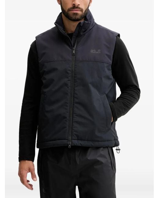 Jack Wolfskin Black Zip-up Gilet for men