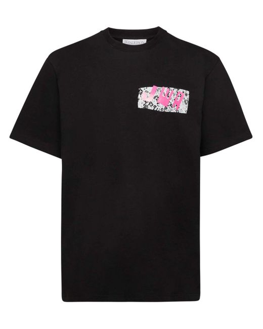 J.W. Anderson Black Jwa Lace-Print T-Shirt for men