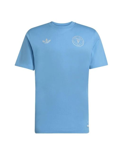 Adidas Blue Inter Miami Cf Logo-Print T-Shirt for men