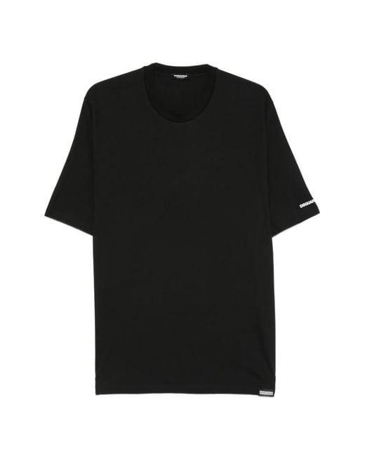 DSquared² Black Logo-Print Short-Sleeve T-Shirt for men