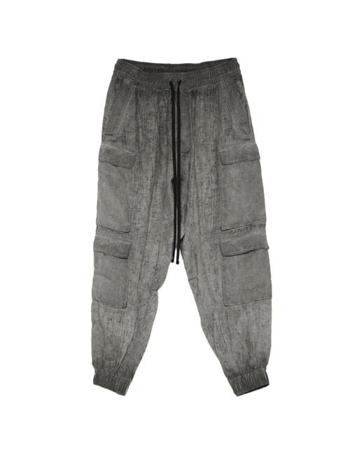 Thom Krom Gray Drawstring Cargo Pants for men