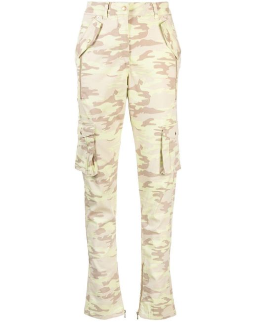 Patrizia Pepe Natural Camouflage-pattern Stretch-cotton Cargo Pants