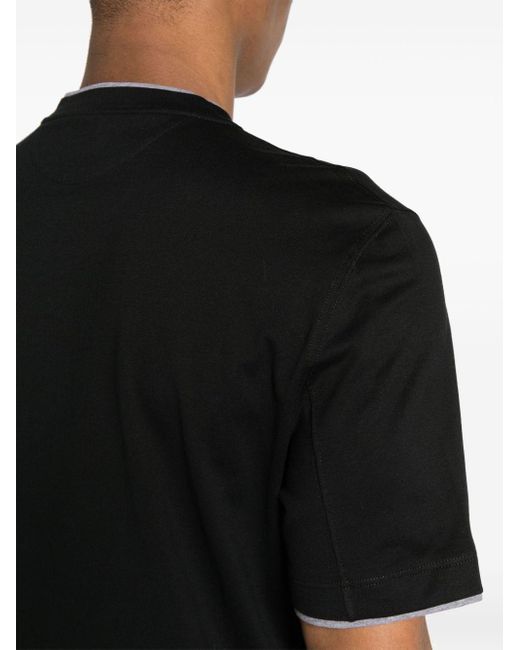 Brunello Cucinelli T-Shirt im Layering-Look in Black für Herren