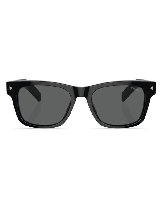 Prada Black Logo-engraved Square-frame Sunglasses for men