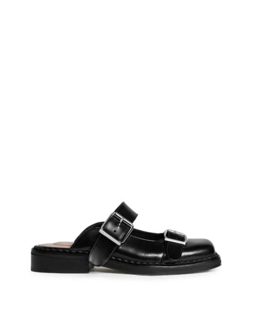 Simone Rocha Black Mary Jane Buckle Mules