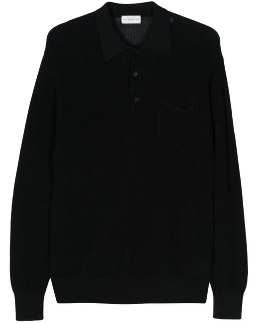 Ballantyne Langärmeliges Poloshirt in Black für Herren