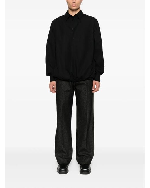Gucci Black Button-Fastening Drawstring Shirt for men