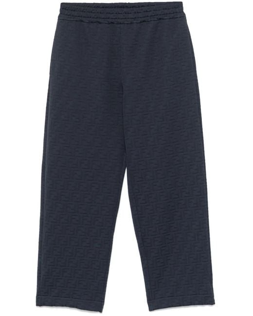 Fendi Blue Ff-Embossed Sweatpants for men
