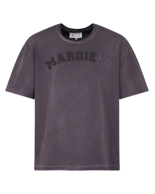 メンズ Maison Margiela ロゴ Tシャツ Purple