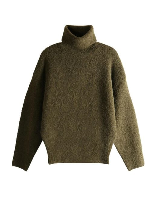 Totême Green High-Neck Wool Sweater