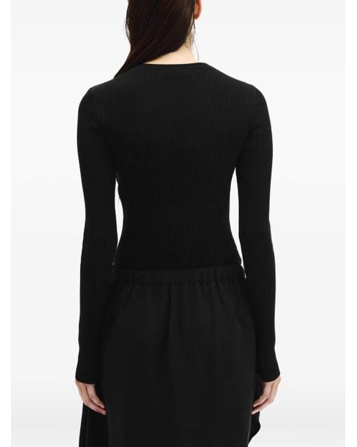T-Shirt Crop Kati À Design Côtelé Ann Demeulemeester en coloris Black