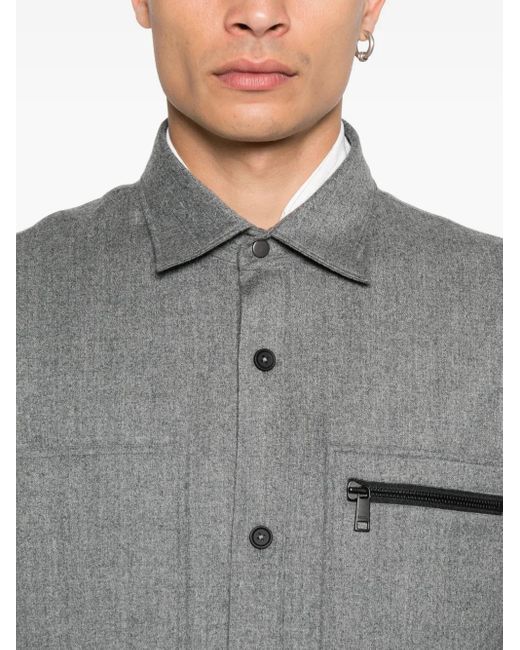 Zegna Overhemd Met Zak En Ritssluiting in het Gray voor heren