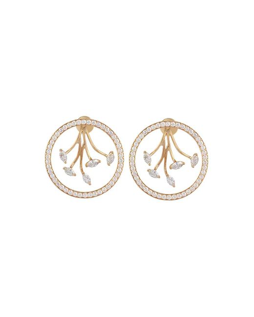 ANANYA White 18Kt Mogra Marquise Diamond Hoops