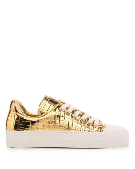 Tom Ford Rubber Croc-embossed Metallic Sneakers | Lyst Canada