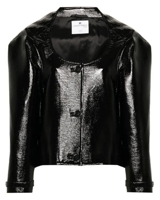 Courreges Black Cocoon Vinyl Jacket