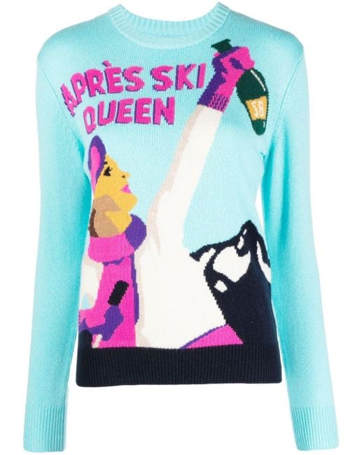 Mc2 Saint Barth Black Aprés Ski Queen Intarsia-knit Jumper