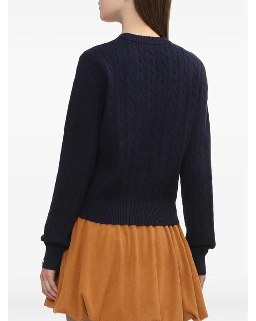 A Bathing Ape Blue Cable-Knit Patch Sweater