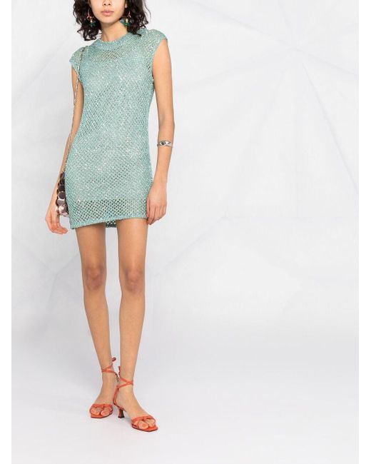 Missoni Green Sequin-embellished Knitted Dress