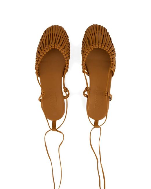 Hereu Brown Mantera Knotted Leather Sandals