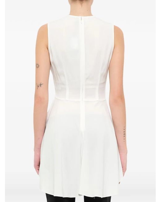 McQueen White Peplum V-Neck Top
