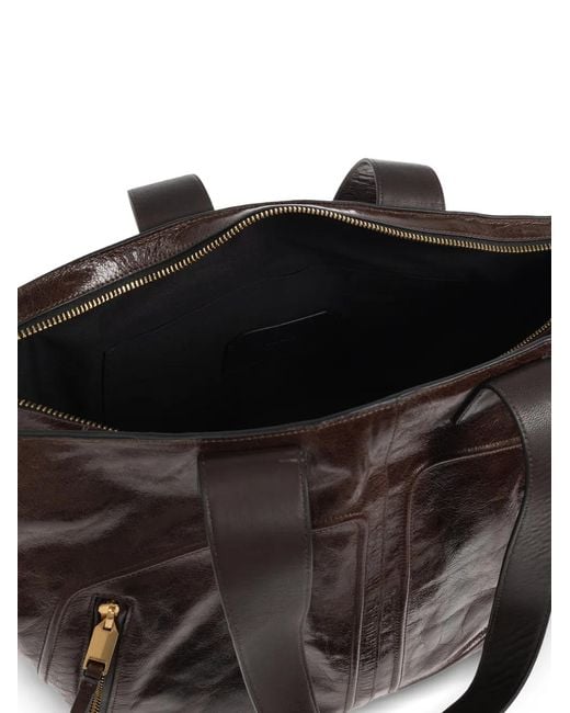 AllSaints Brown Jean Rey Leather Tote Bag