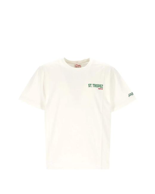 Mc2 Saint Barth Natural Graphic-Print T-Shirt for men