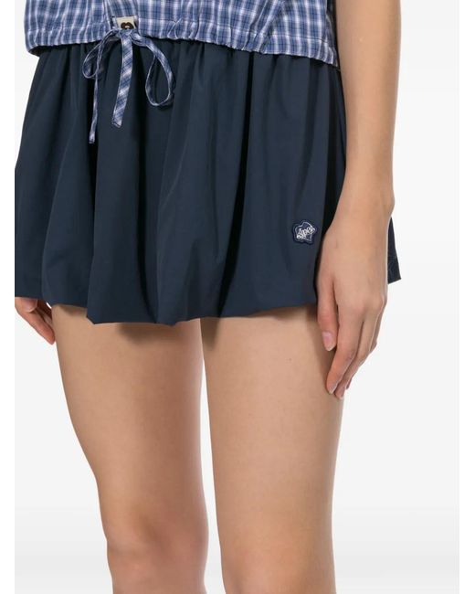 AAPE BY A BATHING AP Blue Logo Patched Mini Skirt