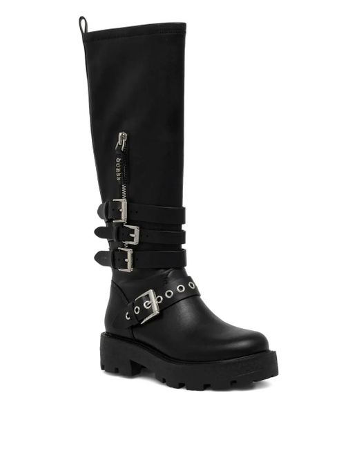 Guess Black Buckle-Strap Boots