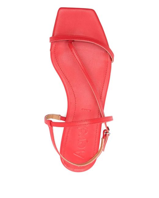 Aeyde Red Ella Square-Toe Sandals