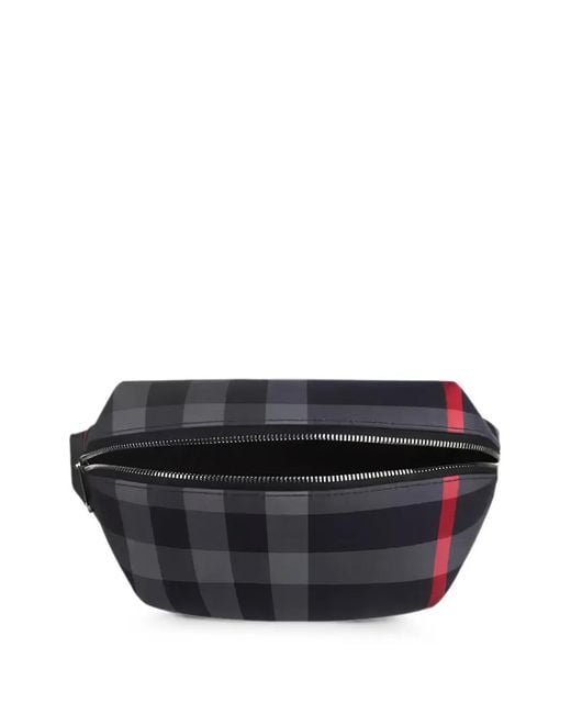 Burberry Gray Check-Pattern Belt Bag for men