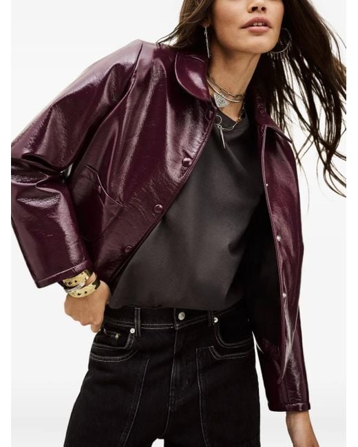 Ba&sh Purple Meelos Buttoned Pocket Jacket