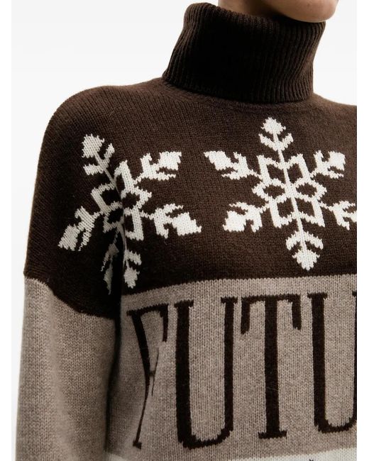 From Future Gray Snowflake Roll-Neck Sweater