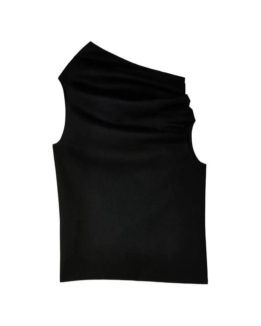 The Row Black Asymmetrical Top
