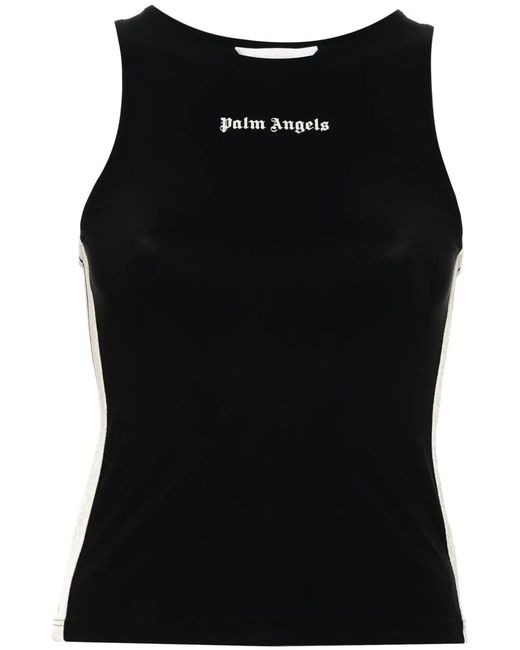 Palm Angels Black Training Track Tank Top