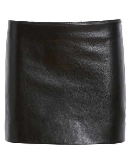 Khaite Black The Jett Leather Miniskirt