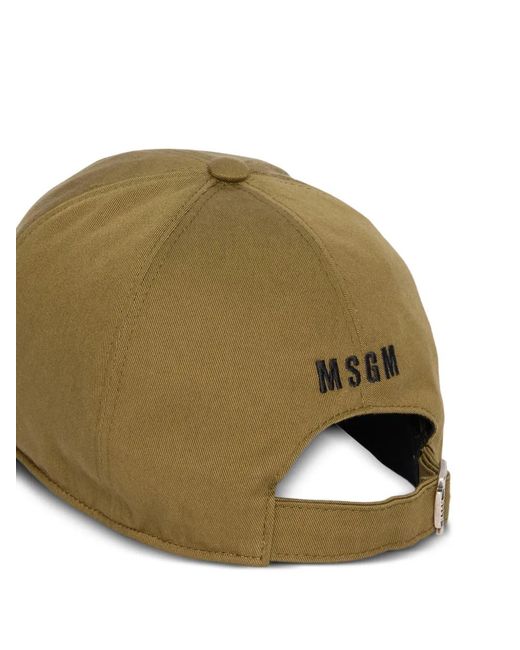 MSGM Green Casquette À Broderies for men