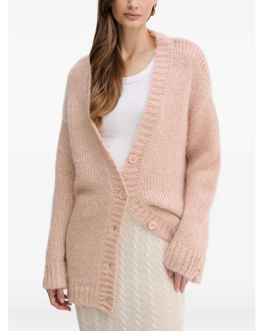 Silvian Heach Natural Button-Fastening Cardigan