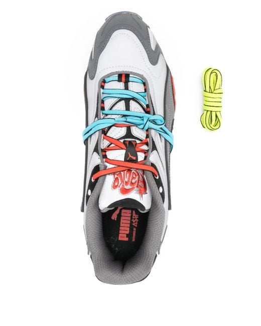 PUMA Gray X A$Ap Rocky Inhale Flame-Detail Sneakers