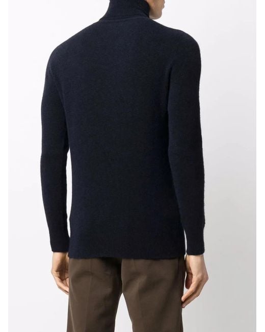 Roberto Collina Blue Roll-Neck Knitted Jumper for men
