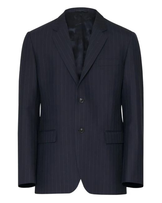 Maison Margiela Blue Pinstripe Wool Blazer for men