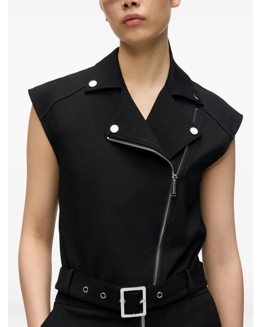 Karl Lagerfeld Black Biker Zip-Up Jacket