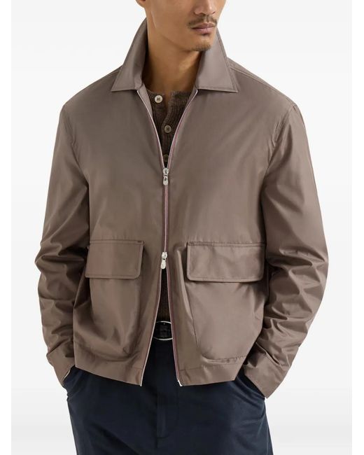 Brunello Cucinelli Brown Unlined Outerwear Jacket for men