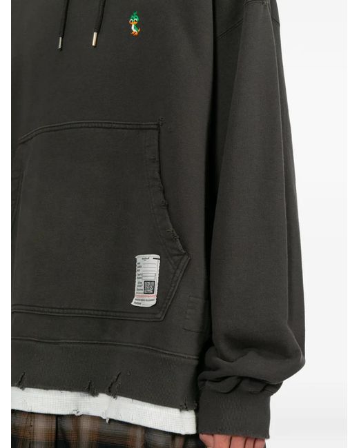 Maison Mihara Yasuhiro Black Logo-Embroidered Hoodie for men
